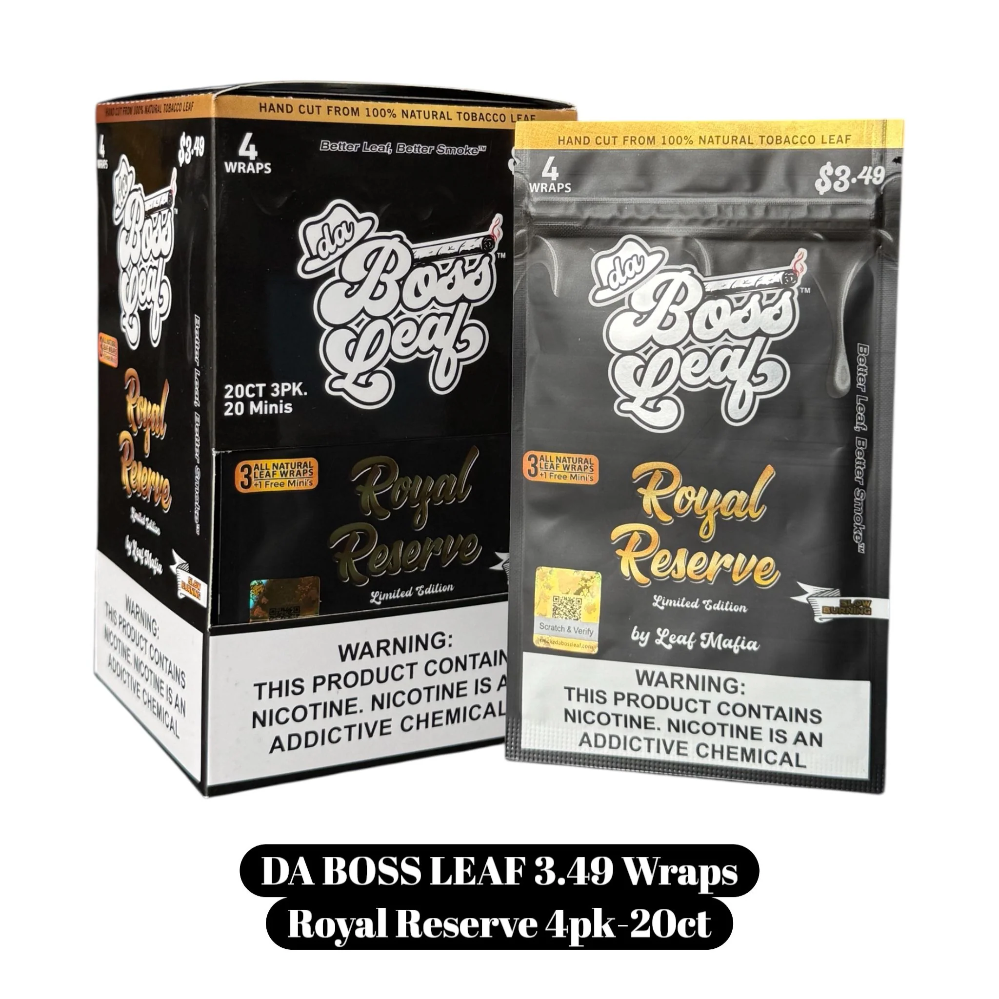 Da Boss Leaf 3.49 Wraps -20ct - Image 3