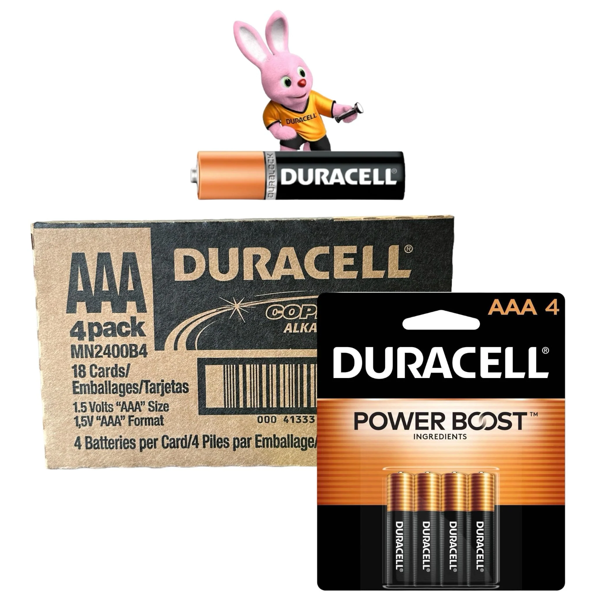 Duracell AAA 4pk Coppertop- 18ct