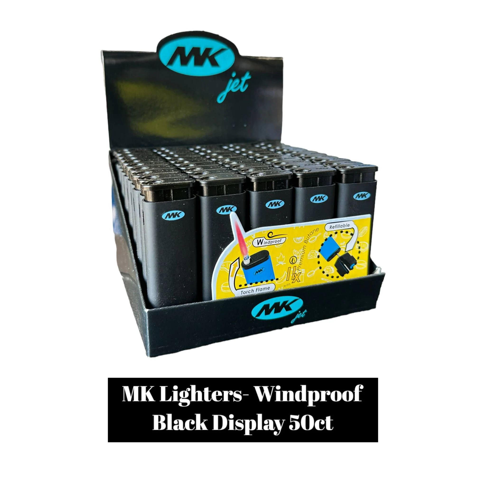 MK Jet Lighter- Windproof Black - Image 2
