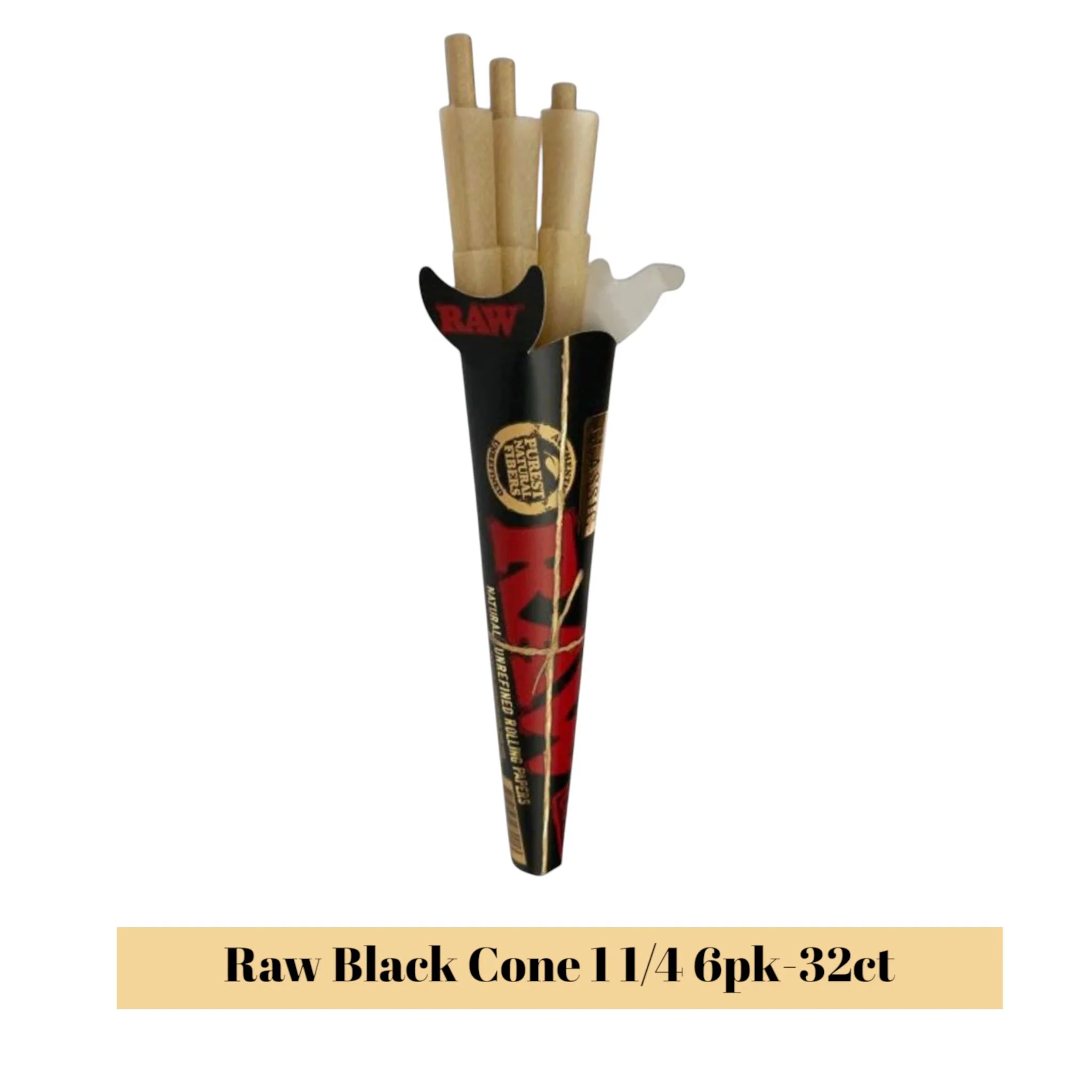 Raw Black Cone 1 1/4 6pk-32ct - Image 2