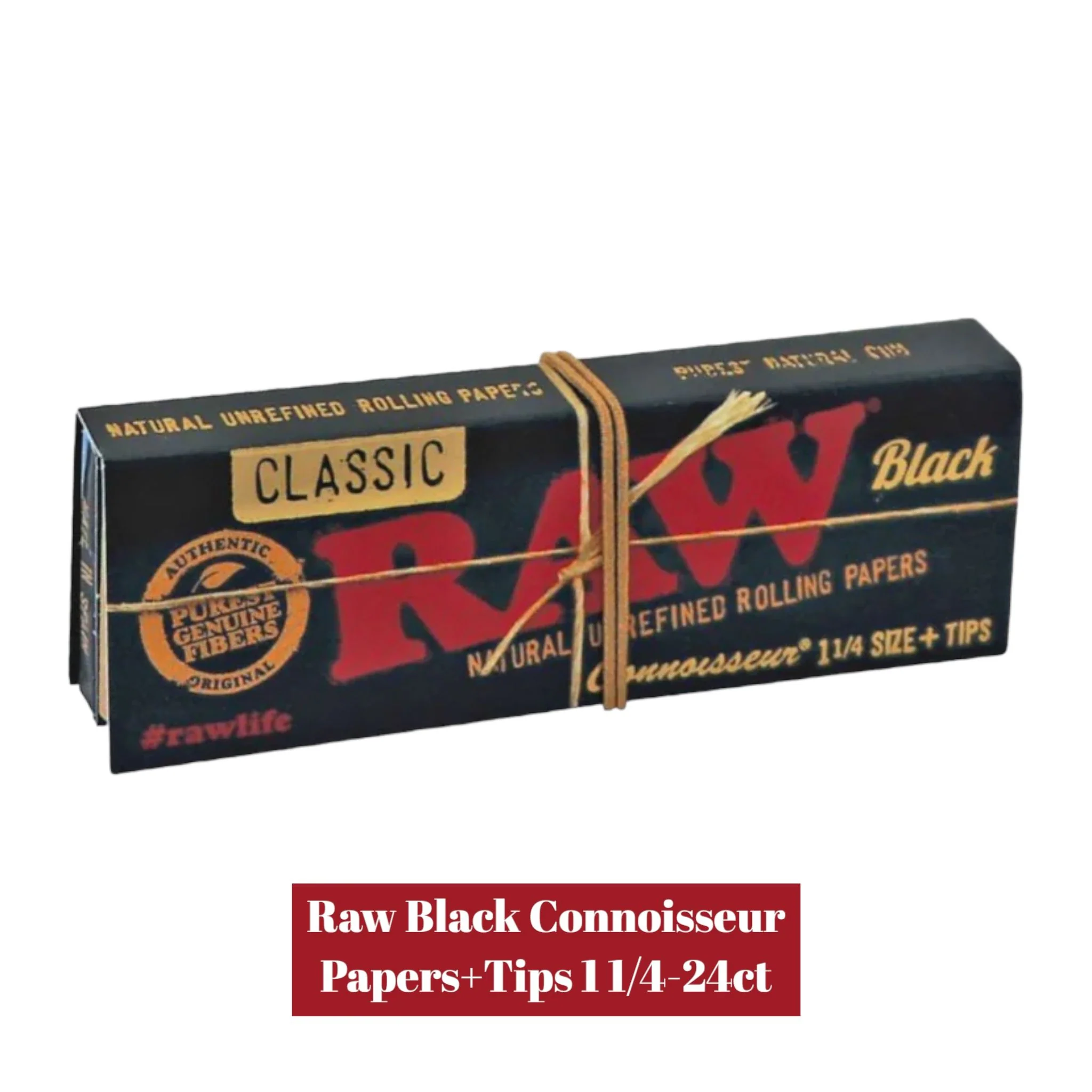 Raw Black Connoisseur Papers+Tips1 1/4-24ct - Image 2