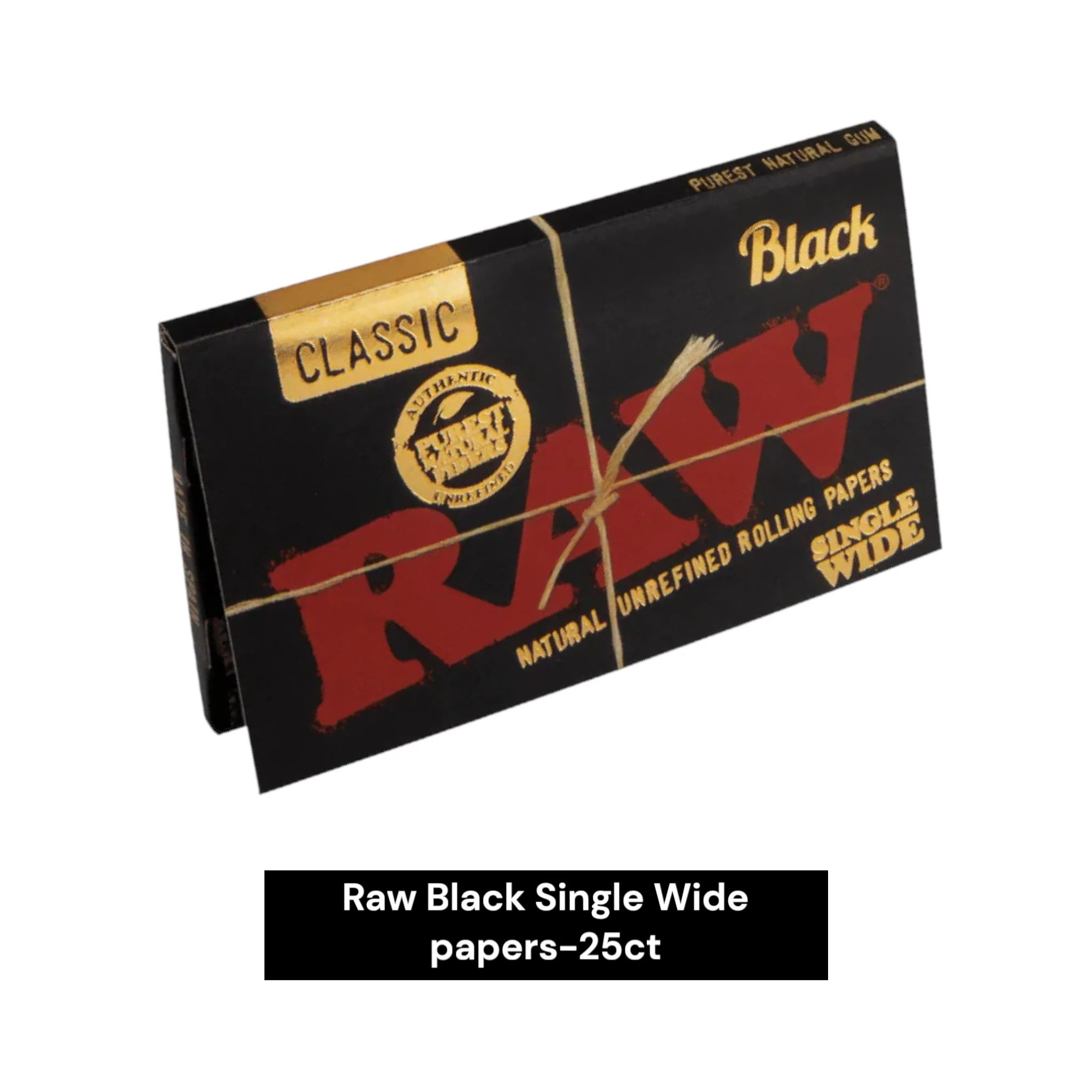 Raw Black Single Wide Papers- 25ct - Image 2