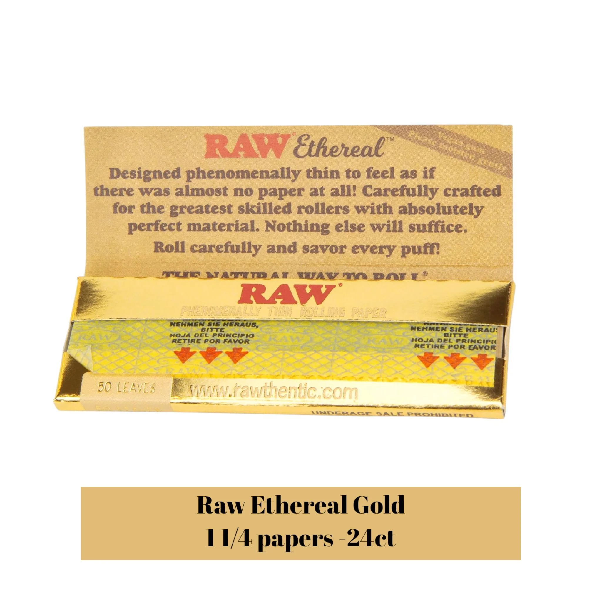 Raw Ethereal Gold 1 1/4 papers -24ct - Image 2