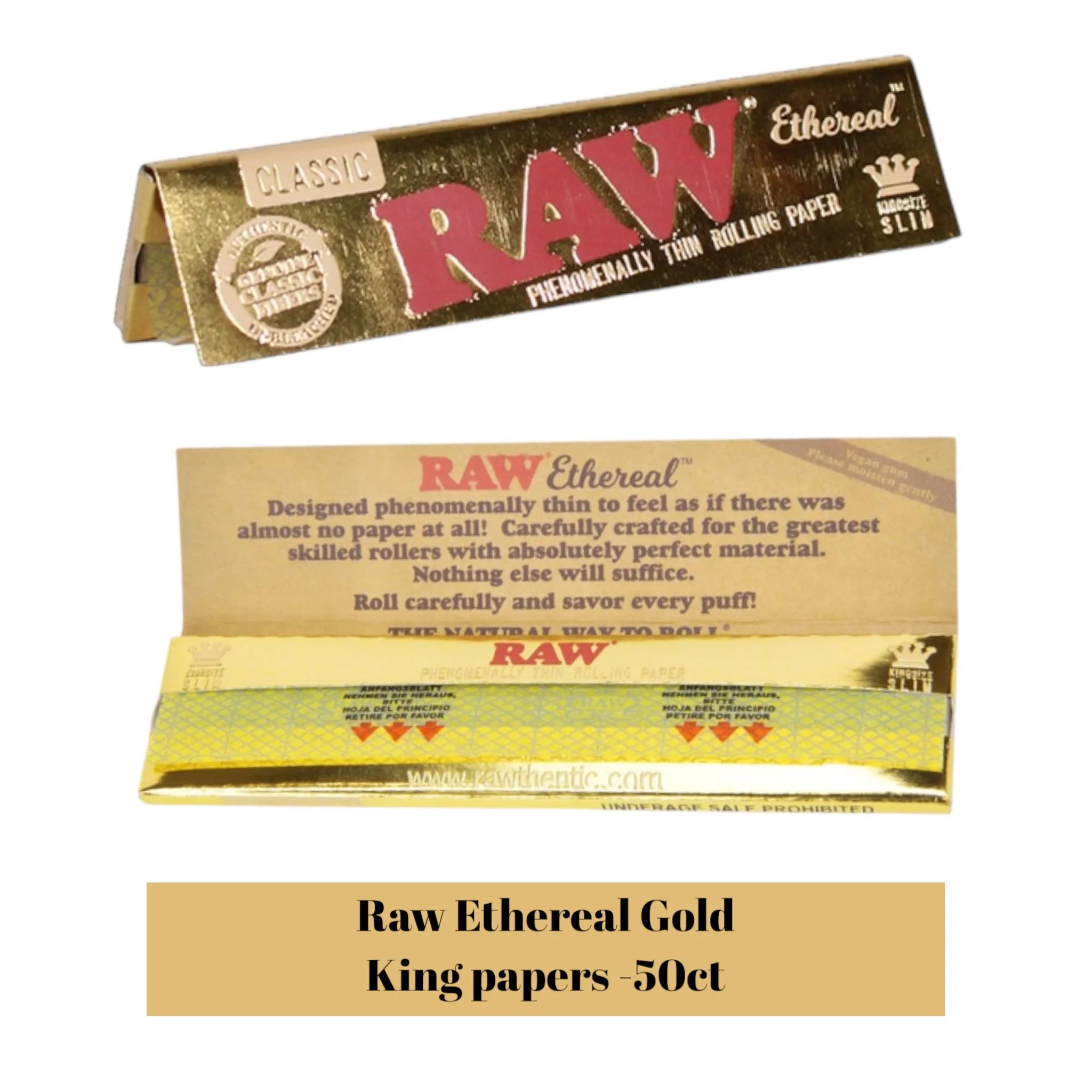 Raw Ethereal Gold King Papers -50ct - Image 2