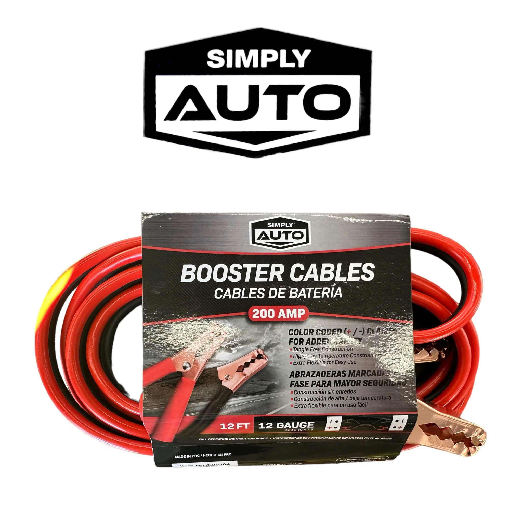 Simply Auto 200 amp 12ft 11G Booster Cables -1 ct