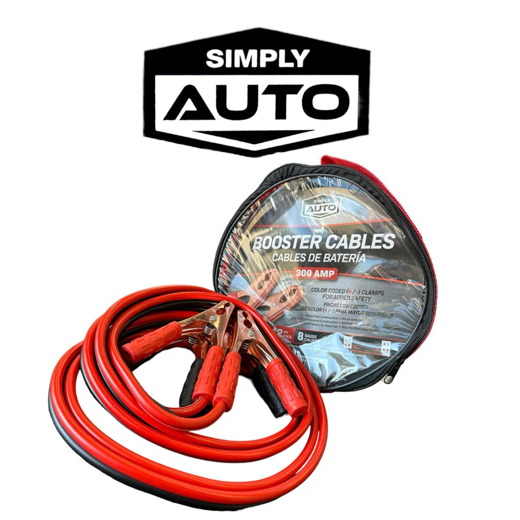 Simply Auto 300 amp 12ft 6G Booster Cables-1ct