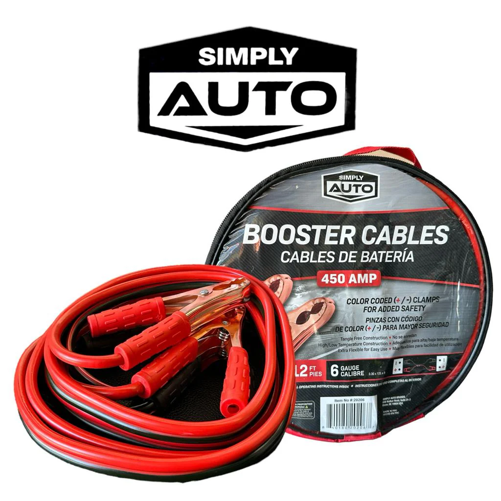 Simply Auto 450 amp 12ft 11G Booster Cables-1ct