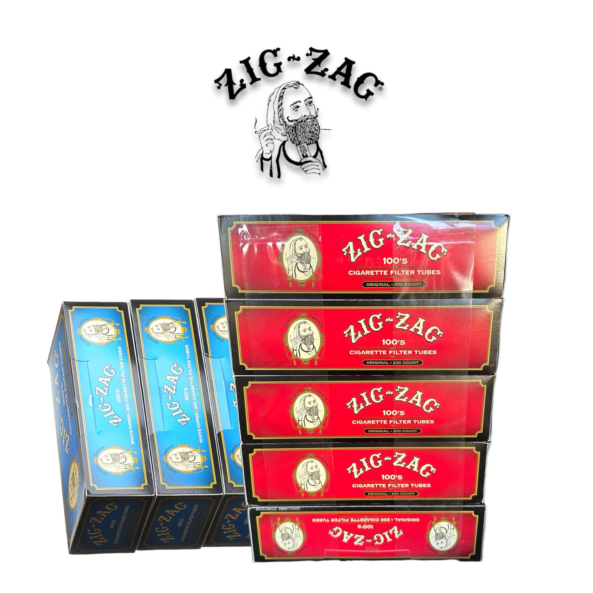 Zigzag Empty Tube 100's 200pk - 5ct